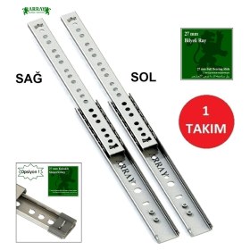 Resim Array Teleskopik Çekmece Rayı 27 mm 374 mm ( Set ) 