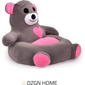 Resim Dzgn Home Portatif Taşınabilir Pelüş Ayıcık Koltuk- Çocuk Koltuğu - Gri Pembe 