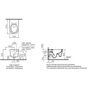 Resim VitrA Nest Trendy Rim-ex Asma Klozet 57 cm Beyaz 5176B003-0559 