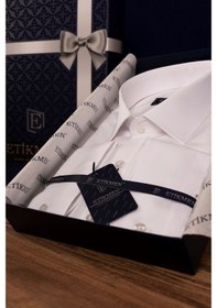 Resim Erkek Beyaz Ithal Saten Gömlek Beyaz 