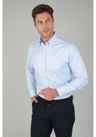 Resim Bisse Erkek Uzun Kollu Regular Fit Pamuk Açık Mavi Gömlek Gmeks252064 33 A.mavi 