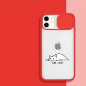 Resim iPhone 11 Not Today Desenli Kamera Korumalı Haki Telefon Kılıfı 