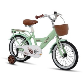 Resim Tommybike Latte Sepetli, Elcikli 16 Jant Çocuk Bisikleti, 4-6 Yaş Çocuk Bisikleti Yeşil 
