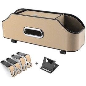 Resim Tenfowee Araç Koltuk Düzenleyici: Çok Fonksiyonlu Depolama Çantası, Telefon Tutucu Ve Bardaklık İle Pratik Çözüm 