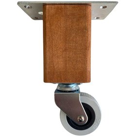 Resim Kale Ahşap 12cm Tekerli Ayak Mobilya Masa Ve Dolap Tekerli Ayağı Frensiz 12cm Ceviz Kayın/gürgen 