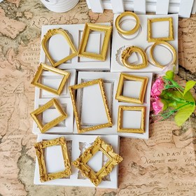 Resim Çok Yönlü Silikon Kalıp DIY El İşleri & Pişirme İçin - Avrupa Esintili Fotoğraf Çerçeve Tasarımı, Yapışmaz & Yeniden Kullanılabilir, Kekler, Çikolatalar, Mumlar & Daha Fazlası İçin Mükemmel 