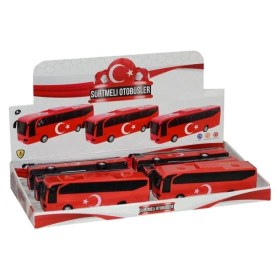 Resim Sürtmeli Türk Bayraklı Otobüs - 23 cm 