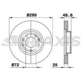 Resim ON FREN DISK AYNASI HAVALI MAZDA 6 1.8 2.2 D 08-13 299X5 BRAXIS AE0322 