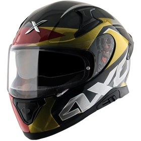Resim Axor Apex Chrometech Pinlock Dahil Kapalı Motosiklet Kaskı Altın - Kırmızı 