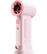 Resim Dijital Ekranlı, El Tipi Vantilatör, Usb Şarjlı, Küçük Pembe, 
