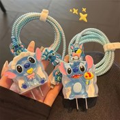 Resim Disney Beş Parça Set - Büyük Başlık 1, Küçük Başlık 2, Koruyucu Kordon 1, Kayış 1 Hızlı Şarj Çantası Karakter Tasarımlı 20W Dayanıklı Kablolu Klips ve Tel Koruyuculu 