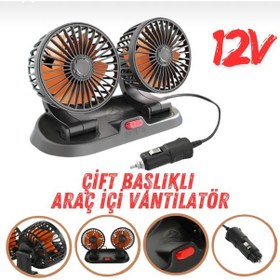 Resim Araç Içi Vantilatör 360 Dönebilen Torpido Üstü Çift Başlıklı Van 