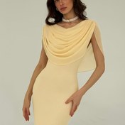 Resim Kadınlar için şık bej vücut giyim elbisesi - kolsuz ruched tasarım, esnek polyester karışımı, randevu gecesi ve partiler için mükemmel, tüm mevsimler için çok yönlü giyim, parti elbisesi | Ruched Elegance | Polyester Karışımı Elbise 