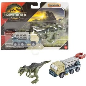 Resim Matchbox Jurassic World Dino Transporter Arabaları Gıganotosaurus Çok Renkli 