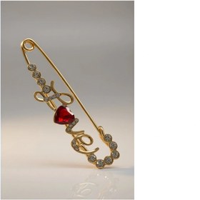 Resim shop Altın Renk Love Yazılı Eşarp İğnesi/Broş 
