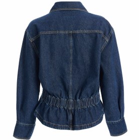 Resim Kadın Beli Büzgülü Denim Ceket - M 