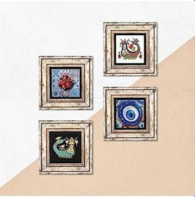 Resim Pinecone Stone Nazar, Şahmeran, Nar Taş Duvar Tablosu - Çerçeveli Taş Tablo - Dekoratif Duvar Sanatı - Modern Ev ve Ofis Duvar Dekoru T4-1509 