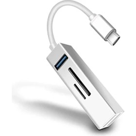 Resim Daisy Store BN08 ve Için 5 In 1 Alüminyum Type-C To USB 5gbps 3.0 Çoklayıcı Hafıza Kartı Okuyucu Otg 