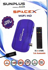 Resim Sunplus Dahili Wifi Full Hd Tkgs Çanaksız Mini Uydu Alıcısı Mavi uydu 2 Yıl Ücretsiz Server 