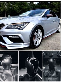 Resim Seat Leon Manuel Vites Topuzu Kılıfı El Yapımı Hakiki Deri 