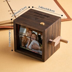 Resim Personalized 16 Photo Flipbook with Music - Album Frame with Special Notes - Beech / 8 