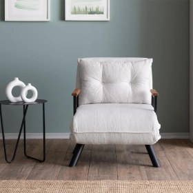 Resim Pafu Sando Tekli Katlanır Yataklı Koltuk Teddy Beyaz 