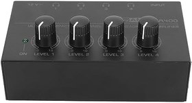 Resim Taşınabilir Kulaklık Amplifikatörü, Esnek Bağımsız Ses Kontrolüne Sahip Kulaklık Amplifikatörü 100-240V Demir Kabuk Sahne Için 4 Kanal (AB Fişi) 