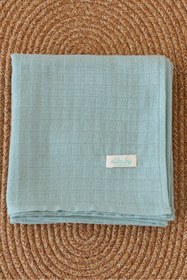 Resim elibaby %100 Organik Pamuk Çift Katlı Müslin Örtü Nil Yeşili (75x85 CM) 