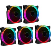 Resim GAMETECH 8r Plus 5x120mm 12cm Rainbow Ledli Sessiz Kasa Fanı (5'li Set) 