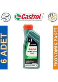 Resim Castrol Brake Fluid Dot 3 500 Ml Fren Hidrolik Sıvısı 6 Adet 