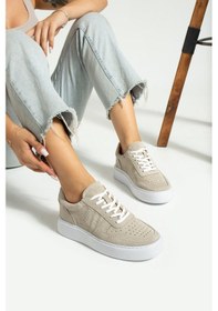 Resim Hammer Jack Hakiki Deri Olgea Bej Süet Kadın Günlük Ayakkabı 102 23510-z-bej Bej 