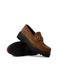 Resim Deery Kadın Hakiki Süet Taba Renkli Toka Detaylı Loafer - 02024ztbae01 Taba 