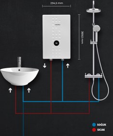 Resim Veito Flow E7 Merkezi Sistem Ani Su Isıtıcı – Elektronik Kontrollü, Dijital Ayarlı 