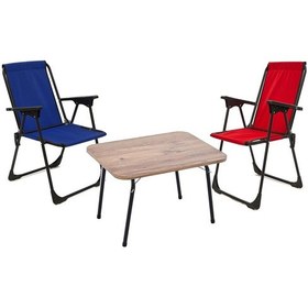 Resim Exent 45x60 Katlanır Masa + 2 Adet Kamp Sandalyesi, Çift Dikişli 120 Kg Kapasiteli-kır-lac-atl Çok Renkli 