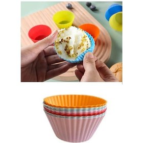 Resim Muffin Kalıbı - Sürekli Kullanım Muffin Kek Kalıbı 6 Adet Çok Renkli 