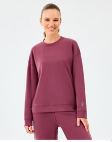 Resim Skechers W Lounge Loose Crew Neck Sweatshirt Kadın Bordo Sweatshirt S2510052-3877 Bordo 