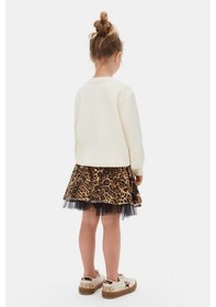 Resim Xo Kids Kız Çocuk Sweatşirt 4-8 Yaş 39530 Ekru - Gri Melanj 