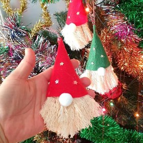 Resim Dafniart 2 Li Yılbaşı Şans Cücesi Gnome Ağaç Süsü 15 cm Beyaz,Kırmızı,Yeşil Beyaz,Kırmızı,Yeşil 15 cm 