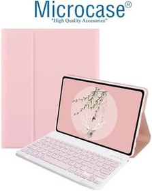 Resim Microcase iPad 10.Nesil 10.9 2022 ile uyumlu Bluetooth Klavyeli Standlı Kılıf - BKK4 Pembe 