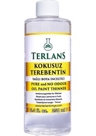 Resim Terlans Kokusuz Terebentin 250 ml Tamamen Kokusuz Yağlı Boya Inceltici Temizleyici Oil Paint Thinner 
