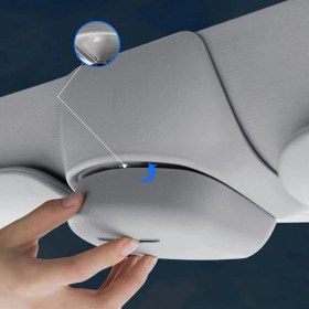 Resim Bir Aksesuar Al Tesla Model Y Gözlük Kabı - Premium Yumuşaçık Kumaş Kaplı - (Legacy Modeli için Uygundur) 