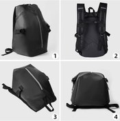 Resim Pazly Motosiklet Kask Sırt Çantası Su Geçirmez, Yansıtıcı, Sıçrama Önleyici, Erkekler İçin, Büyük Kapasiteli, Çizilmeye Ve Aşınmaya Dayanıklı Siyah Siyah 