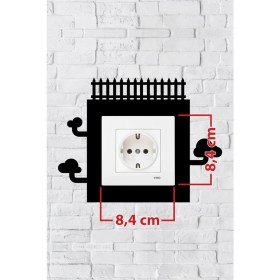 Resim Siyah Çit Tasarım Priz Çerçevesi, Dekoratif ve Şık Anahtar Çerçevesi 