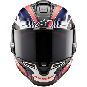 Resim Alpinestars Supertech R10 Carbon Team Spor Motosiklet Kaskı Mat Siyah Kırmızı Beyaz 