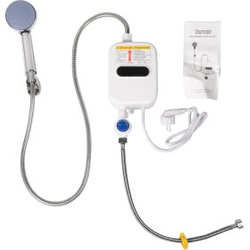 Resim Luminnaly Anında Su Isıtıcısı Duş 220V Banyo Musluğu Sıcak Su Isıtıcısı 3500W Dijital Ekran Ab Fişi (Yurt Dışından) 
