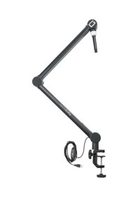 Resim Gator Frameworks 07 0004 Professional Broadcast Boom Mic Stand W/ Led Light Led Işıklı Yayıncı Mikrofon Kolu 