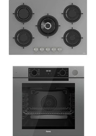 Resim Ferre Steam Plus 75 Serisi QEP64CPR-RS038 2li Cam Ankastre Set 