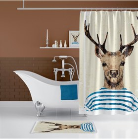 Resim Zethome Tropik Deer Banyo Duş Perdesi Tek Kanat 1x180x200 