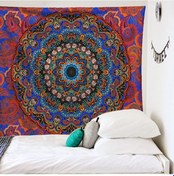 Resim Hangfox Mandala Desenli Ev Dekoratif Duvar Battaniyesi - Plaj, Oturma Kısmı Kullanıma Uygun - 200x150 Cm Tüylü Kaliteli Malzeme Gt-000561 