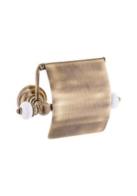 Resim İsaoğlu Yapı Antik Gold Tuvalet Kağıtlığı Premium Vintage Kağıtlık Komple Pirinç Malzeme Eskitme Kağıtlık Gold 